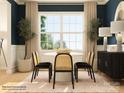 Stylish dining area with a modern table, chairs, and a large window with natural light at 3823 Horsham St, Indian Land, SC 29707