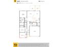 Detailed floor plan with three bedrooms, two bathrooms, kitchen, Gathering, and two car garage at 4461 Family Trail Dr, Indian Land, SC 29707