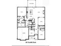 Detailed first floor plan showing layout of kitchen, living, suites, garage, and study at 156 Triple Ponds Ct, Clover, SC 29710