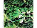 Aerial shot of property highlighting lot lines at 222 Laramie Dr, Stanley, NC 28164