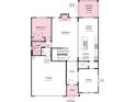 Open-concept first-floor floor plan with kitchen, dining, gathering, and bedroom spaces at 4010 Caymen Bay Ct, Tega Cay, SC 29708