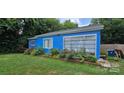 Charming blue home with white window frames and a manicured lawn at 1904 E Innes St, Salisbury, NC 28146