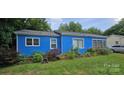 Charming blue home with white window frames and a manicured lawn at 1904 E Innes St, Salisbury, NC 28146