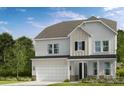 Charming two-story home features a covered entry, attached garage, and beautiful landscaping at 180 Glenn Dr, Mooresville, NC 28115