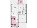 The floorplan showcases an open-concept design with a kitchen, dining area, gathering room, and a bedroom suite at 143 Goorawing Ln, Mooresville, NC 28115