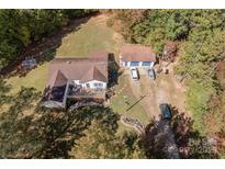 Aerial view of house, detached garage, and large backyard at 3220 Sawmill Rd, Hickory Grove, SC 29717