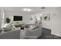 Virtually staged living room featuring modern furniture and a stylish bar at 2807 Station Sw Ln, Concord, NC 28025