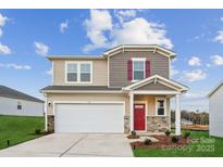 Two-story house with red door and attached garage at 736 Olde England Dr, Lincolnton, NC 28092