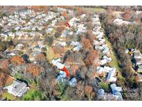 Aerial view of community pool and surrounding homes at 3706 Selwyn Farms Ln # 17-3, Charlotte, NC 28209