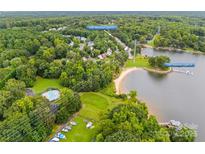 Aerial view of house, private dock, and community with water access at 1345 Shimmer Light Cir, Rock Hill, SC 29732