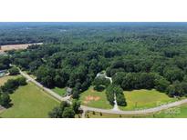 Expansive aerial view of a wooded property with a home nestled among lush greenery and mature trees at 1769 Old Nc 27 Hwy, Mount Holly, NC 28120