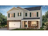 Two-story house with stone accents and a large, attached garage at 150 Sycamore Springs Dr, Statesville, NC 28677