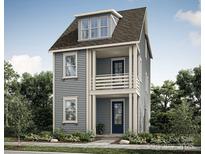 Two-story craftsman style home with gray siding, dormers, and a balcony at 421 Delburg Mill Alley Dr, Davidson, NC 28036