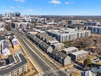 Aerial view of townhouses, showcasing modern design and city proximity at 3731 S Tryon St, Charlotte, NC 28217