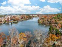 Aerial view of lakefront homes and community at 17909 Wilbanks Dr, Charlotte, NC 28278