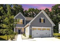 Two-story gray house with white trim, two-car garage, and walkway at 1163 Ryan Meadow Dr, Monroe, NC 28110