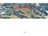 Aerial view showing the proximity to Duke Hospital and Lowe's Corporation at 128 Steinbeck Way # E, Mooresville, NC 28117