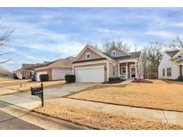 Charming single-Gathering home showcasing a well-manicured lawn and attached two-car garage at 17563 Hawks View Dr, Fort Mill, SC 29707