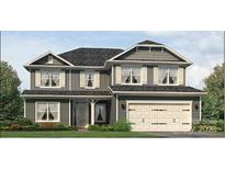 Charming two-story home showcasing a gray exterior, white trim, a two car garage, and well-manicured lawn at 1459 Mocksville Hwy # 19, Statesville, NC 28625
