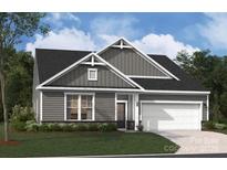 New construction home features a gray color palette and a two-car garage at 2022 Mantle Ridge Dr, Indian Trail, NC 28079