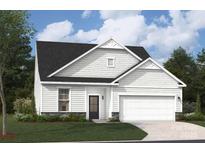 Charming single-Gathering home featuring stylish white siding, stone accents, and well-manicured lawn at 3225 Whispering Creek Dr, Indian Trail, NC 28079