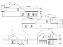 Detailed home blueprints showcasing the front, rear, and side elevations at 311 Meadow Creek Church Rd # 2, Locust, NC 28097