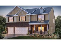 Charming two-story home featuring a brick facade, a two car garage and welcoming front porch at 214 Giant Oak Ave, Statesville, NC 28677
