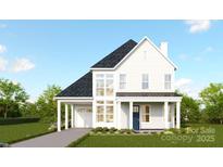 New construction two-story home with attached garage and covered porch, showcasing modern farmhouse design and inviting curb appeal at 7456 Fighting Creek Rd # 40, Sherrills Ford, NC 28673