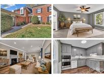 Collage featuring a brick house exterior, bedroom, living room, and kitchen at 7214 Quail Meadow Ln, Charlotte, NC 28210