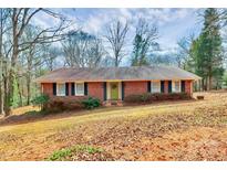 Charming brick home featuring black shutters, a green front door, and a well-maintained front yard at 1069 W Rebound Rd, Van Wyck, SC 29720