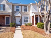 Charming townhome featuring neutral siding, bright white trim, and a well-manicured front yard at 3209 Blythe Ridge Ct, Charlotte, NC 28213