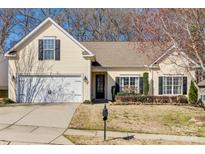 Charming single Gathering home featuring a two-car garage, and well-manicured lawn at 10390 Tintinhull Dr, Indian Land, SC 29707