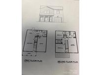 A detailed floor plan showcasing the layout of a two-story home including the kitchen, bedrooms, and living spaces at 421 Rocky Brook Dr, Shelby, NC 28150