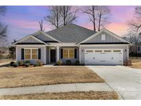 Charming one-story home with attached garage, landscaped yard, and neutral siding, perfect for modern living at 156 Sugar Hill Rd, Troutman, NC 28166