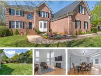 Traditional brick home with manicured lawn and landscaping at 3304 Taviston Dr, Waxhaw, NC 28173