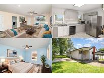 This home includes living room, kitchen, bedroom, and exterior shot at 400 E 1St St, Cherryville, NC 28021