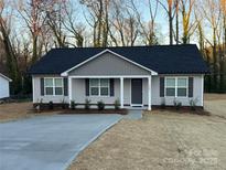 Charming single-story home with a gray exterior, black roof, and a concrete driveway at 1309 Meadow Ave, Kannapolis, NC 28083