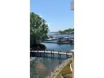 Scenic marina view featuring boats, pier, and calm waters on a clear day at 18009 Kings Point Dr # C, Cornelius, NC 28031