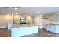 Bright kitchen features granite countertops, modern appliances, grey cabinets, and a spacious island at 890 Two Brothers Ln, York, SC 29745
