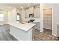 Modern kitchen with a large center island, stainless steel appliances, stylish cabinetry, and an open layout to living areas at 1234 Morehead Dr, Salisbury, NC 28144