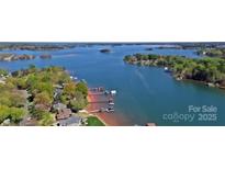Expansive waterfront property featuring private docks, mature trees and stunning views of Lake Norman at 2792 Lakeshore Rd, Denver, NC 28037