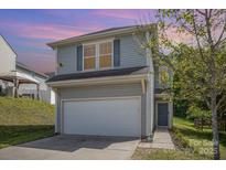 Two-story home with vinyl siding, a two-car garage, and a well-manicured lawn and landscaping at 244 Aershire Ct, Concord, NC 28025