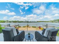 Outdoor balcony showcasing the waterfront view with comfortable seating to relax and enjoy the scenery at 139 Little Indian Loop, Mooresville, NC 28117