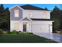 Two-story home with gray and white color scheme, a two-car garage, and landscaped front yard at 1259 Morehead Dr, Salisbury, NC 28144