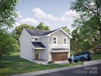 New two-story home with board and batten siding, a covered front porch, and a garage at 6223 Rockwell W Blvd, Charlotte, NC 28269