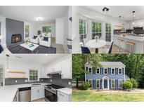 Property collage showcasing the home's exterior, kitchen, living room, and breakfast nook at 7212 Canyon Dr, Charlotte, NC 28262