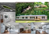 Aerial view of approximate lot lines on a wooded property with a residence at 5376 Walter Estate Ln, Iron Station, NC 28080