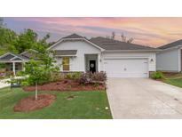 Charming home with a two-car garage, lovely landscaping, and a manicured lawn at 2202 Cherrybark Ct, Denver, NC 28037
