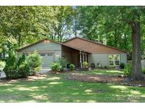 Charming single story home with well-manicured lawn and a beautifully landscaped front yard at 7357 Elwood Dr, Charlotte, NC 28227