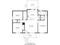 Detailed floor plan showcases the layout of a 1276 sq ft home with living room, kitchen, bedrooms, deck and porch at 5114 Daffodil Ln, Concord, NC 28025